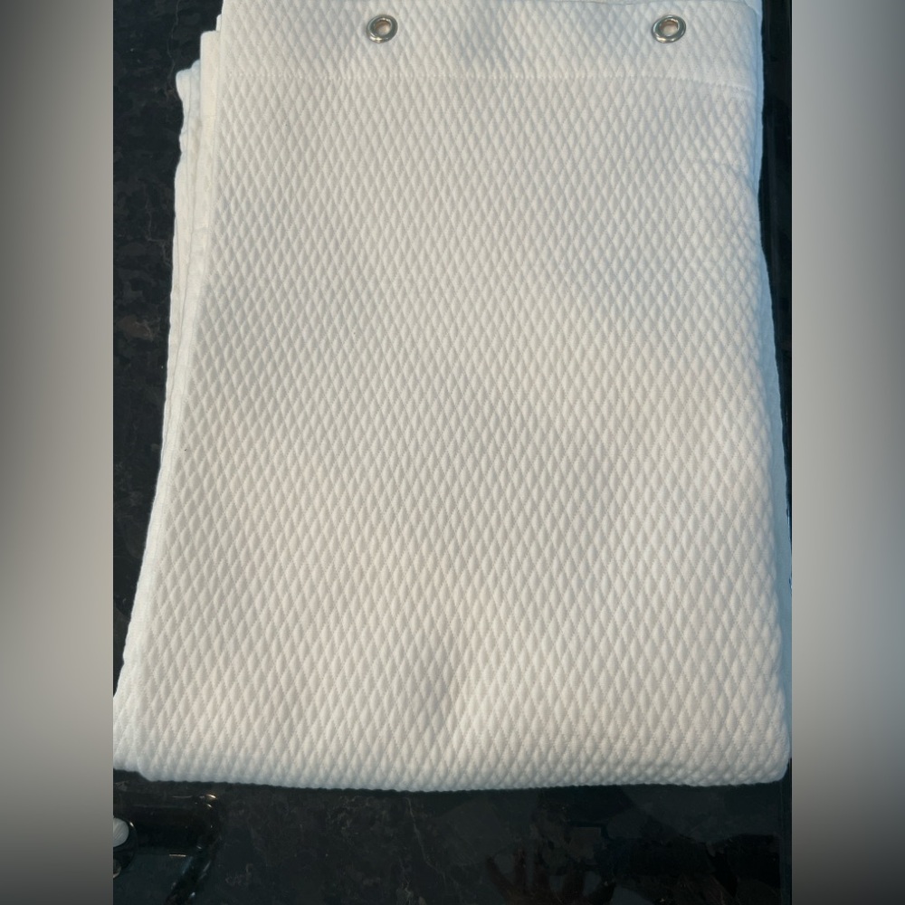 White Textured Shower Curtain Liner